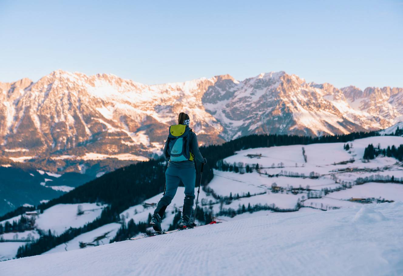 With touring skiers up the Hartkaiser