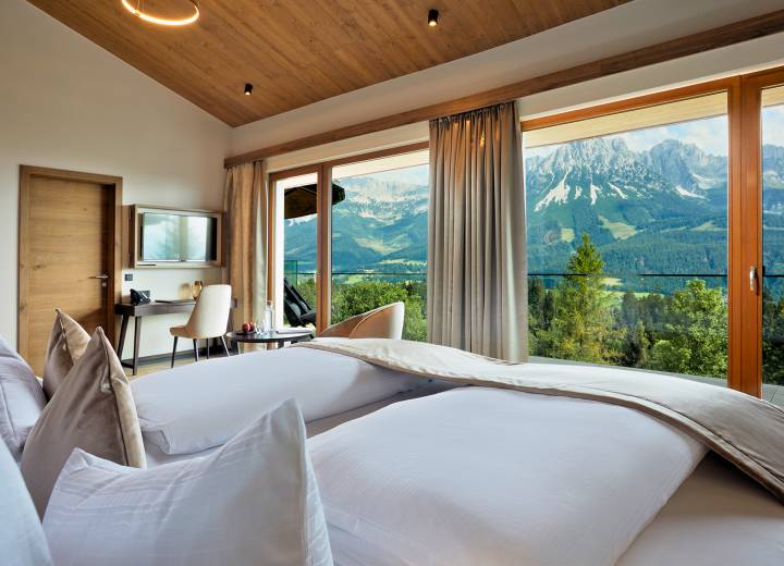 Hotel room Topas with a view of the Wilder Kaiser